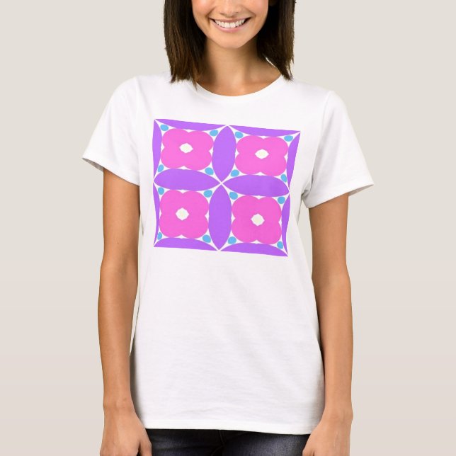 pink flower pattern T-Shirt (Front)