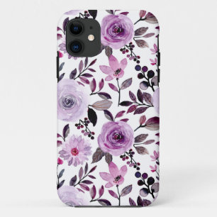 Pink flower pattern with white background Case-Mate iPhone case