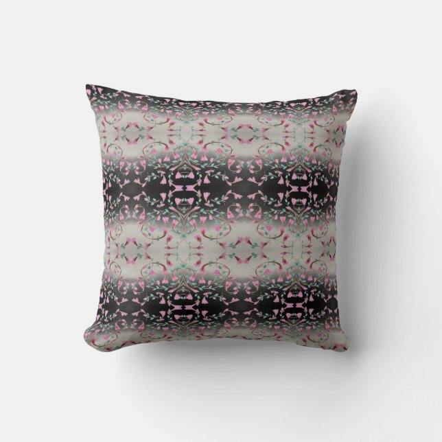 Pink Flower Patterned Cushion (Front)