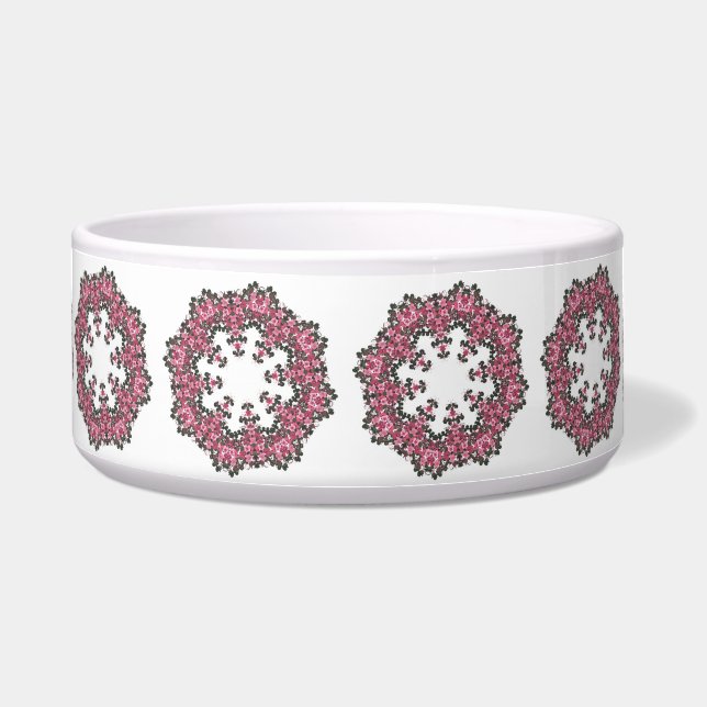 Pink Flower Pet Bowl (Front)