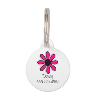 Pink Flower Pet Tag