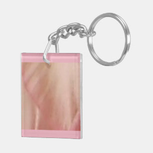 Pink Flower Petal Double Sided Keychain