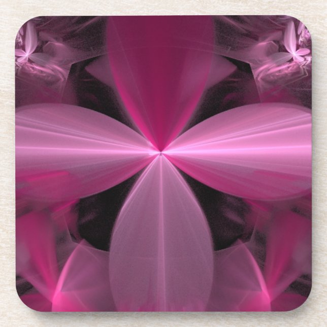 Pink Flower Petals Abstract Coaster (Front)