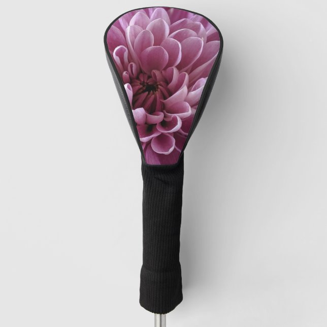 Pink Flower Photo Design Golf Head Cover (Front)