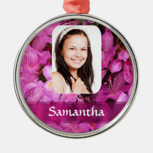 Pink flower photo template metal tree decoration