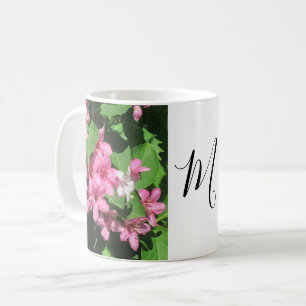 Pink Flower Photography Monogram Coffee Mug