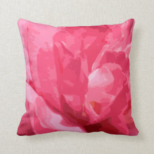 Pink Flower Pillow Watercolor Floral Garden