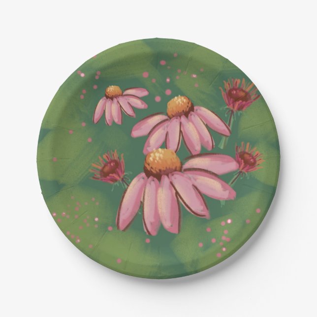 Pink Flower Plate (Front)