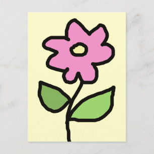 pink flower postcard