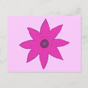 pink flower postcard