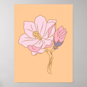 Pink flower poster