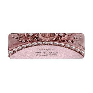 Pink Flower Return Address Label