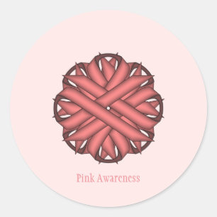 Pink Flower Ribbon by Kenneth Yoncich Classic Round Sticker