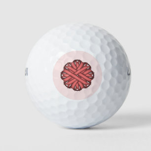 Pink Flower Ribbon by Kenneth Yoncich Golf Balls