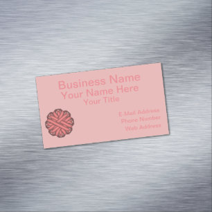 Pink Flower Ribbon by Kenneth Yoncich Magnetic Business Card