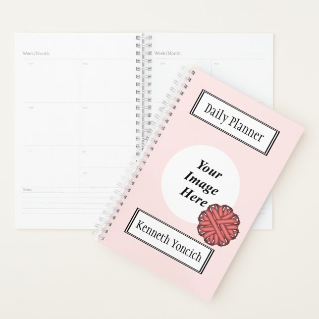 Pink Flower Ribbon by Kenneth Yoncich Planner (Display)