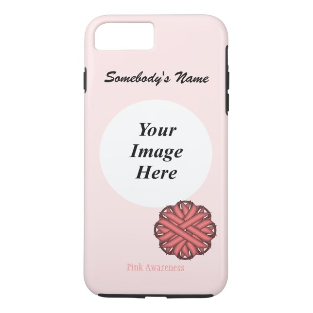 Pink Flower Ribbon Template by Kenneth Yoncich Case-Mate iPhone Case (Back)