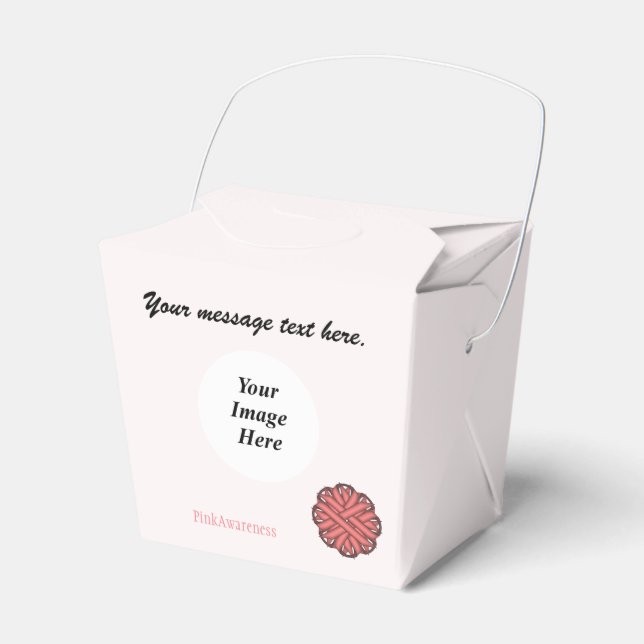Pink Flower Ribbon Template by Kenneth Yoncich Favour Box (Front Side)