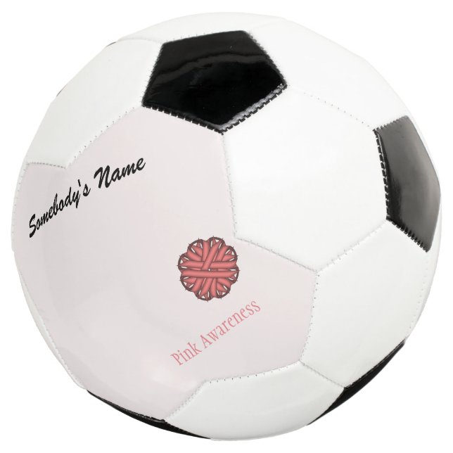 Pink Flower Ribbon Template by Kenneth Yoncich Soccer Ball (Three Quarter)