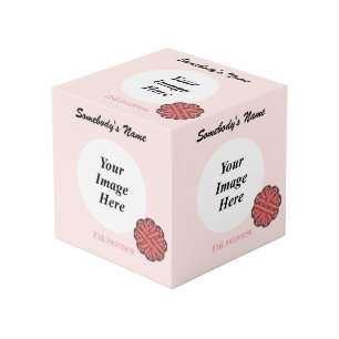 Pink Flower Ribbon Template Cube