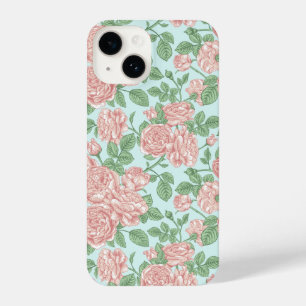 Pink Flower Rose Garden Bouquet Pattern iPhone 14 Case