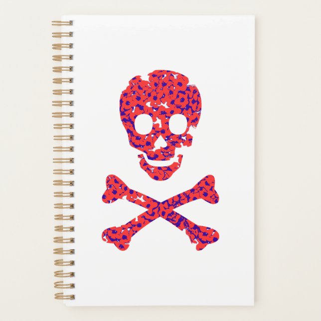 Pink Flower Skull Planner (Front)