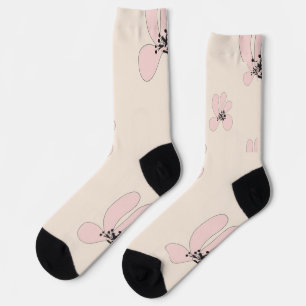 pink flower socks