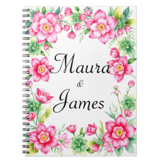 Pink Flower Spiral Photo Notebook