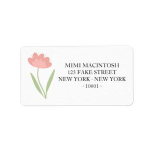 Pink Flower Spring Summer Address Label