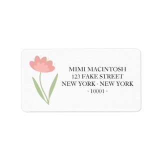 Pink Flower Spring Summer Address Label