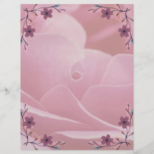 Pink Flower Stationary