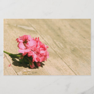Pink Flower Stationery