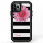 Pink Flower Striped Otterbox iPhone X Case