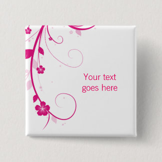 PInk Flower Swirls custom brooch / pin