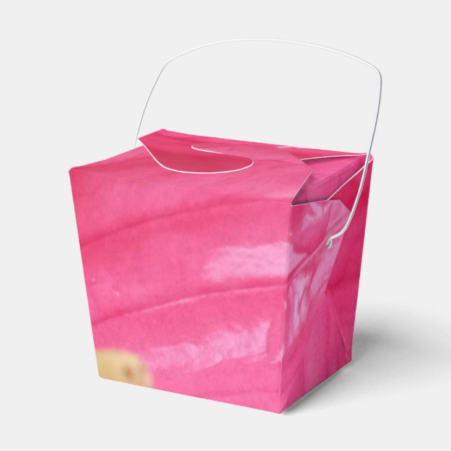 Pink  Flower Take Out Favour Box (Front Side)