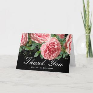 Pink Flower Thank You Card