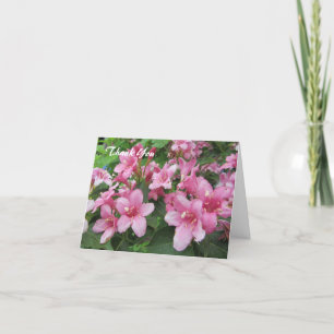 Pink Flower Thank You Card
