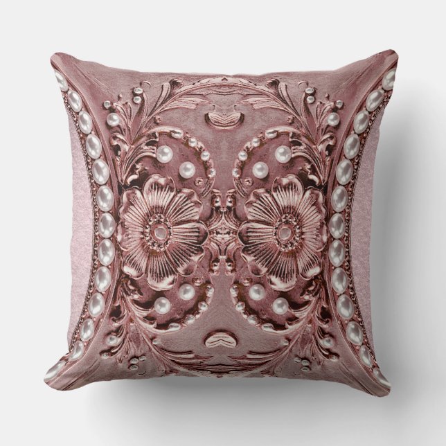 Pink Flower Throw Pillow (Front)