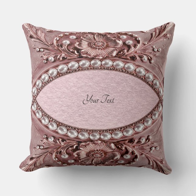 Pink Flower Throw Pillow (Front)