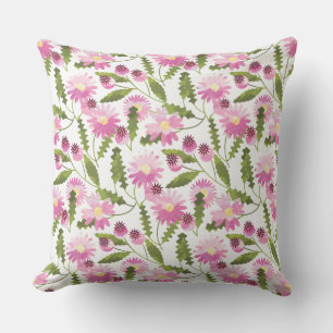 Pink Flower Throw Pillow-Outdoor Cushion
