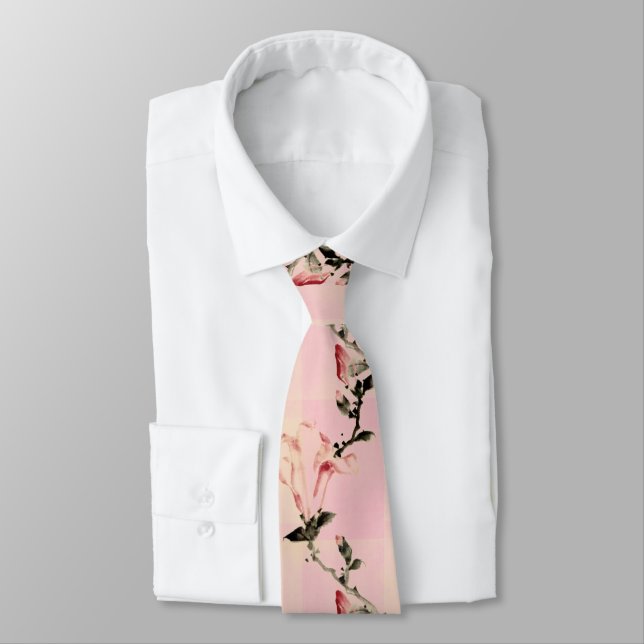 Pink Flower Tie (Tied)