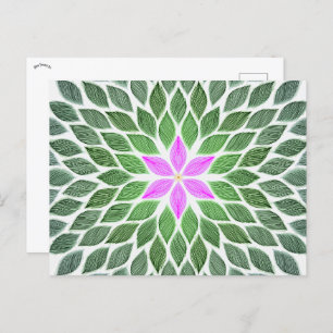 pink flower tile postcard