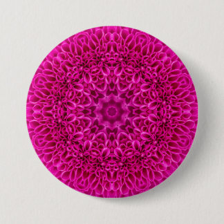 Pink Flower Vintage Fractal Kaleidoscope 7.5 Cm Round Badge