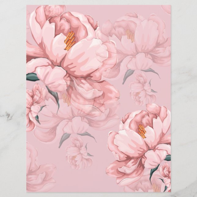 Pink flower wall paper. (Front)