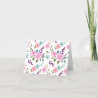 Pink flower watercolor seamless