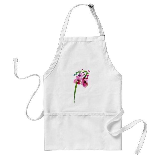 Pink flower watercolor Verbascum blush Standard Apron (Front)