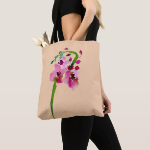 Pink flower watercolor Verbascum blush Tote Bag