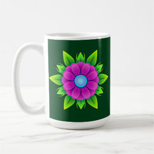 Pink Flower with Green Leaves-23856 Coffee Mug