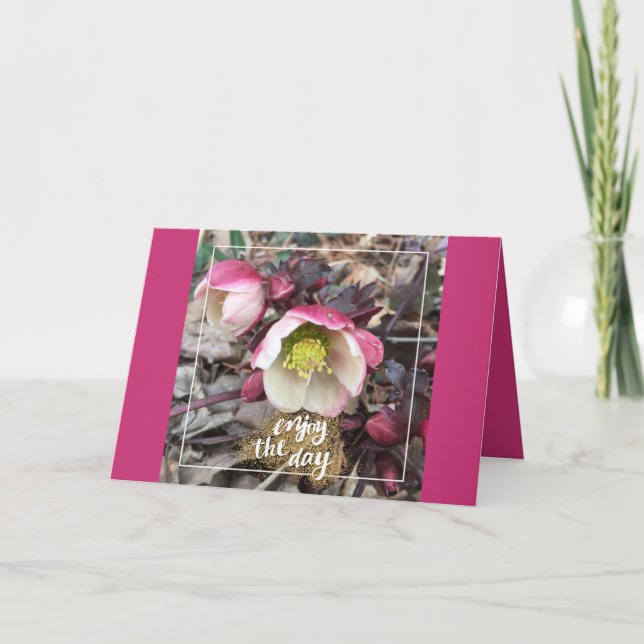 PINK FLOWERED MOTHER'S DAY GREETING CARD (Front)