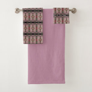 Pink Flowered Towel Set